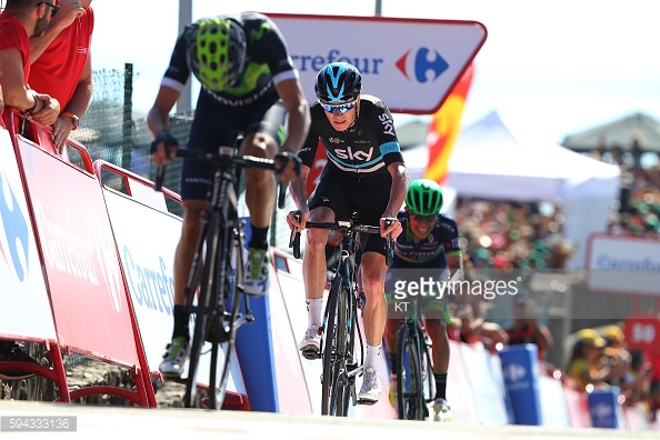 Cycling: 71st Tour of Spain 2016 / Stage 3 Arrival / Christopher FROOME (GBR)/ Alejandro VALVERDE (ESP)/ Johan Esteban CHAVES RUBIO (COL)/ Marin - Dumbria. Mirador de Ezaro 260m (176,4km)/ La Vuelta / © Tim De Waele