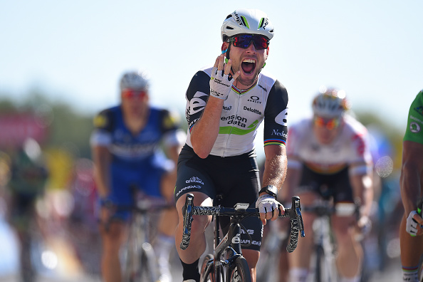 Cycling: 103th Tour de France 2016 / Stage 14 Arrival /  Mark CAVENDISH (GBR) Celebration / Montelimar - Villars-les-Dombes Parc des Oiseaux(208,5Km)/  TDF / (Photo by Tim de Waele/Corbis via Getty Images)